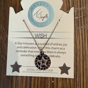 BRAND NEW T. JAZELLE Sterling Silver Star Charm Necklace "Wish"